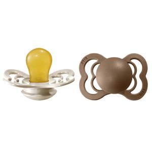 BIBS Pacifier Supreme Latex Vanilla/Dark Oak Size 1 2 st produkt bild