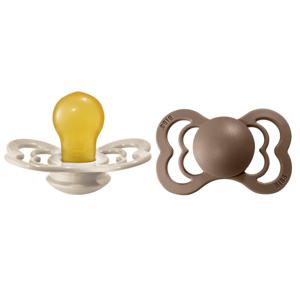 BIBS Pacifier Supreme Latex Vanilla/Dark Oak Size 2 2 st produkt bild