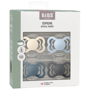 BIBS Supreme Latex Size 1 Ivory/Baby Blue/Petrol/Iron 4-pack produkt bild