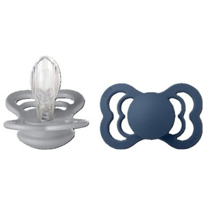 BIBS Supreme Pacifier Silikon stl2 Cloud/Steel Blue, 2 st produkt bild