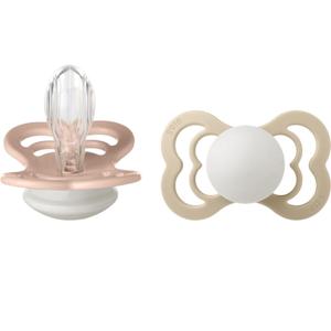 BIBS Supreme 2-pack Silicone Size 2 Blush Glow/Vanilla Glow produkt bild