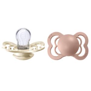 BIBS Supreme Silicone Ivory/Blush 2-pack Size 1 produkt bild