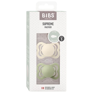 BIBS Supreme Silicone Ivory/Sage 2 pak - Flere størrelser produktbillede
