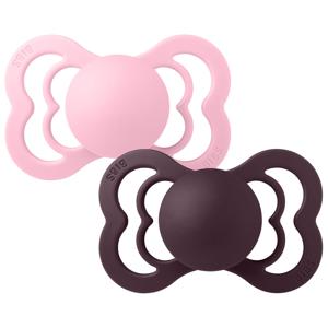 BIBS Supreme Silicone Size 2 Baby Pink/Plum 2-pack produkt bild