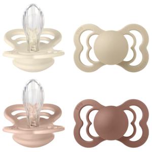 BIBS Supreme Silicone Size 2 Ivory/Vanilla/Blush/Woodchuck 4-pack produkt bild