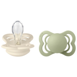 BIBS Supreme Silicone 0-6 mdr 2-pak   Ivory/Sage produktbilde