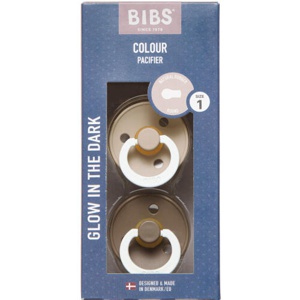 BIBS Pacifier Colour Latex Vanilla/Oak Nat Size 1 2 stk produktbillede