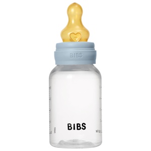 BIBS Sutteflaske Slow Flow Latex Baby Blue 150 ml produktbillede
