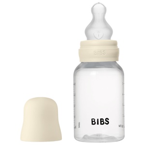 BIBS Sutteflaske Slow Flow Silikone 2-pak Ivory 150 ml produktbillede
