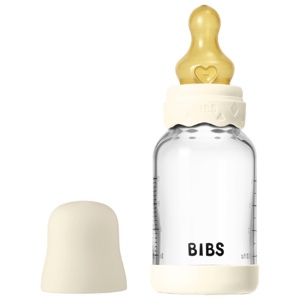 BIBS Tåteflaske i glass, Ivory, 120 ml produktbilde
