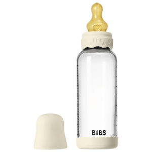 BIBS Tåteflaske i glass, Ivory, 240 ml produktbilde