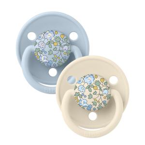 BIBS x Liberty 2-pack De Lux Eloise Silicone Onesize Baby Blue Mix produkt bild