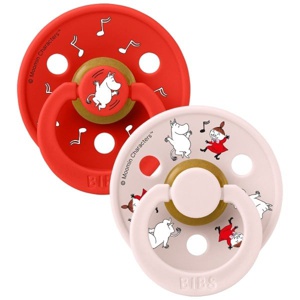 Bibs x Moomin Pacifier Colour 2 pack Dancing Latex Size 1 Candy Apple mix produktbillede