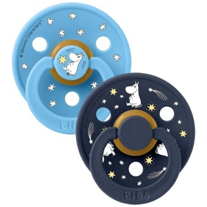 Bibs x Moomin Pacifier Colour 2 pack Good Night Latex Size 1 Breeze mix produktbillede
