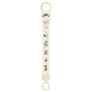 BIBS x Moomin Pacifier Clip Loop Ivory produkt bild