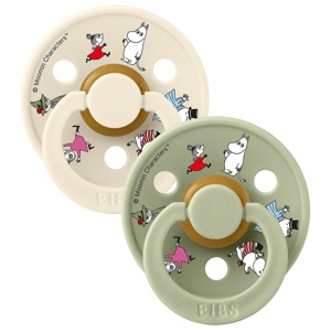 BIBS x Moomin Pacifier Colour Friends Latex Size 1 Ivory mix 2-pack produkt bild