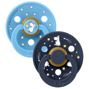 BIBS x Moomin Pacifier Colour Good Night Latex Size 2 Breeze mix 2-pack produkt bild
