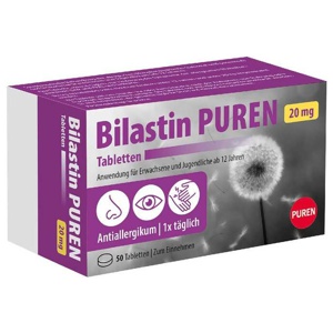 Bilastin Puren 20 mg Tabletten, 50 St Tabletten Produktbild