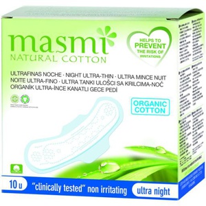 BIO BINDEN Ultra Nacht 100% Bio-Baumwolle MASMI 10 St Produktbild