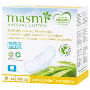 Bio Binden Ultra Tag 100% Bio Baumwolle Masmi, 10 St n.v. Produktbild