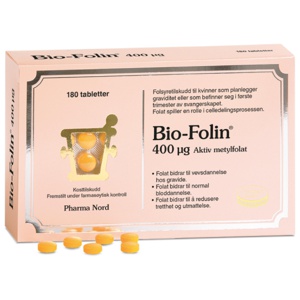 Bio-Folin 400 µg tabletter 180 stk produktbilde