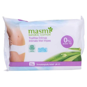 masmi Bio Intimpflegetücher 100% Bio-Baumwolle 20 St Tücher Produktbild