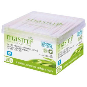 Bio Kosmetikstäbchen 100% Bio Baumwolle Masmi, 200 St n.v. Produktbild