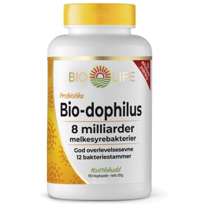 Bio-Life Bio-Dophilus melkesyrebakterier 180 kapsler produktbilde