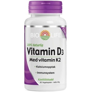 Bio Life Vitamin D3 med Vitamin K2 produktbilde