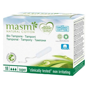 Bio Tampons Super 100% Bio Baumwolle Masmi, 18 St Tampon Produktbild