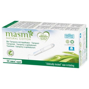 Bio Tampons Super mit Applikator 100% Bio Baumwolle Masmi, 14 St Tampon Produktbild