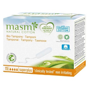 Bio Tampons Super Plus 100% Bio Baumwolle Masmi, 15 St Tampon Produktbild