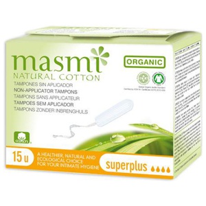 masmi Bio Tampons Super Plus 100% Bio-Baumwolle 15 St Tampon Produktbild