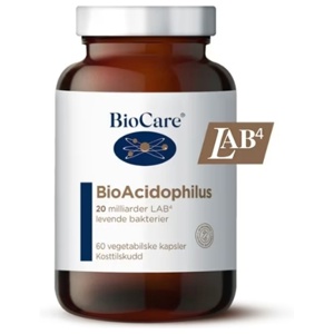 BioCare BioAcidophilus LAB4 60 kapsler – Avansert probiotisk kompleks med 20 milliarder bakterier produktbilde