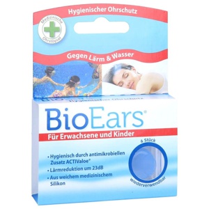 BIOEARS Silikon Ohrstöpsel antimikrobielle 6 St Produktbild
