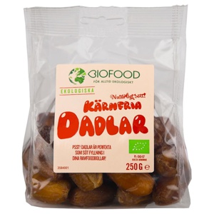 Biofood Dadlar kärnfria 250 g EKO produkt bild