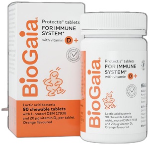 BioGaia Protectis Tablets with Vitamin D3 Orange 20 µg 90 Tablets product image