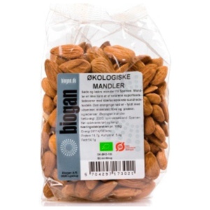 Biogan - Økologiske mandler 200g produktbillede