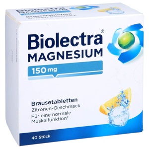 BIOLECTRA Magnesium 150 mg Zitrone Brausetabletten Produktbild