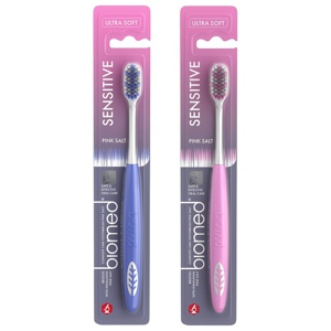 biomed - Tandbørste med pink himalayasalt krystaller - Ultra Soft produktbillede