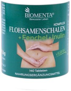 BIOMENTA Flohsamenschalen+Fenchel+Inulin Tabletten Produktbild