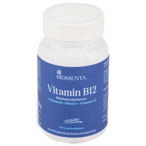 BIOMENTA Vitamin B12 500μg+D3+Biotin+Folsäure Lut. Produktbild