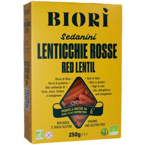 Röda Linser Pasta Sedanini Glutenfri 250 g produkt bild
