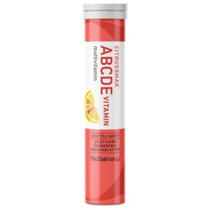 BioSalma ABCDE-vitamin Citrus 20 brusetabletter produktbillede