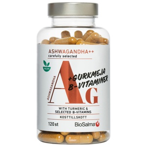 Ashwagandha + Gurkmeja B-vitaminer 120 kapslar produkt bild