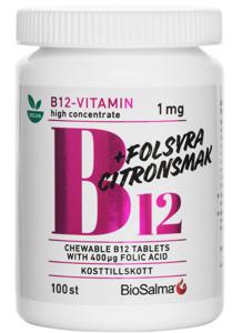 BioSalma B12 vitamin 1 mg + Folsyra 100 st
