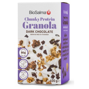 BioSalma Chunky Protein Granola Dark chocolate 400 g produktbillede