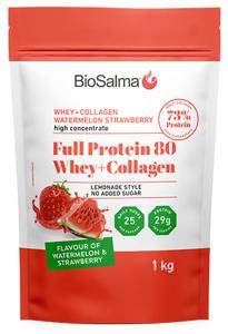 BioSalma Full Protein 80 Whey+Collagen Watermelon Strawberry 1000 g produkt bild