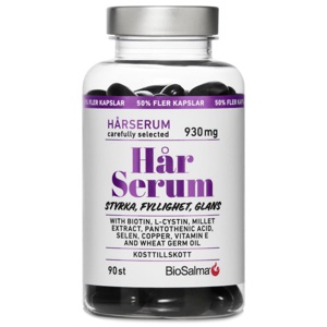 BioSalma HårSerum med Biotin L-cystin Pantothensyre 90 kapsler produktbillede