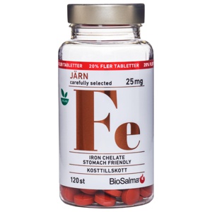BioSalma Järn kelaterat 120 tabletter produkt bild